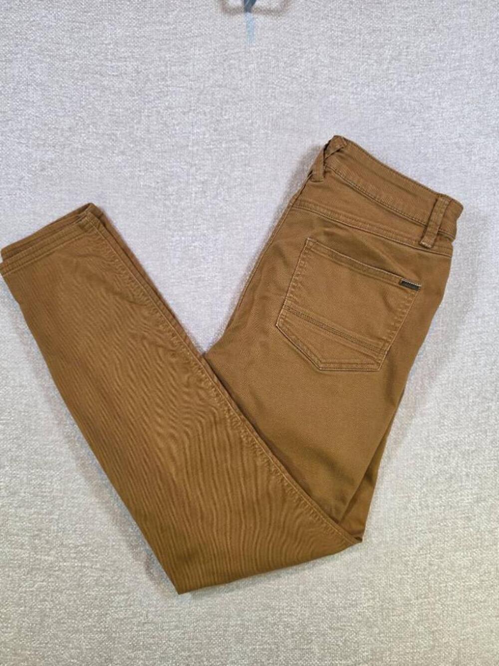 prAna Kara Jeans Camel Brown Stretch Denim Slim Straight Women Size 8 / 29 Reg